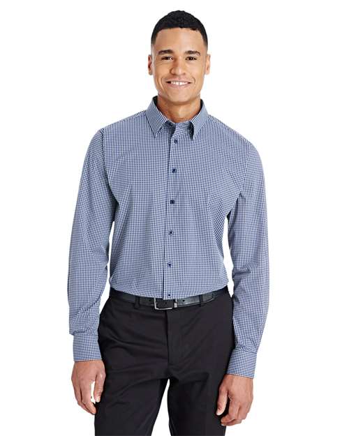 Men's CrownLux Performance® Tonal Mini Check Woven Dress Shirt - DG535