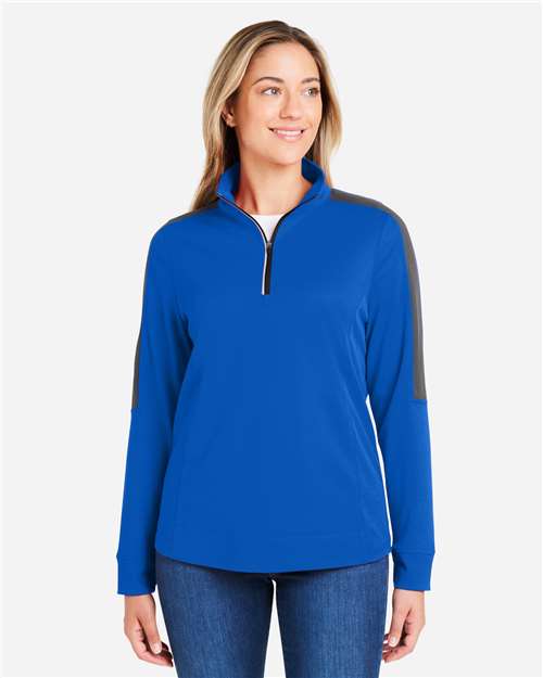 Women's Market Snag Protect Mesh Colorblock Quarter-Zip Pullover - CE404W