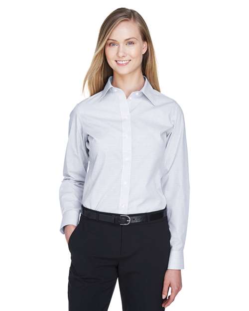 Women's Crown Collection® Micro Tattersall Woven Dress Shirt - DG510W