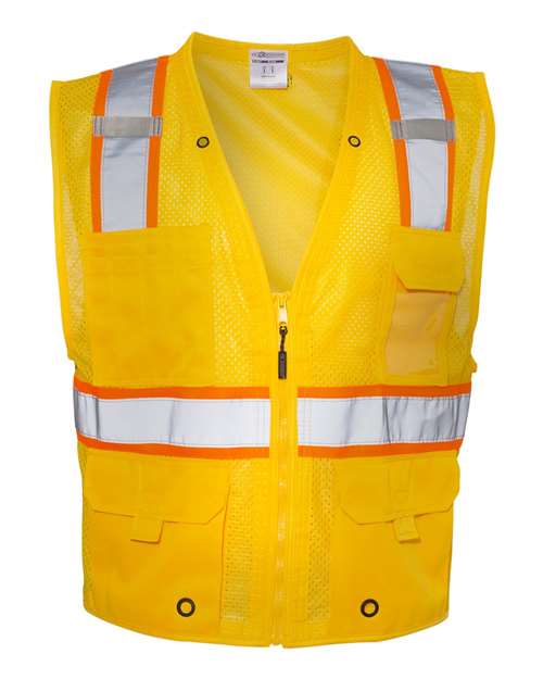 Unisex EV Series® Enhanced Visibility Multi-Pocket Mesh Vest - B100-111