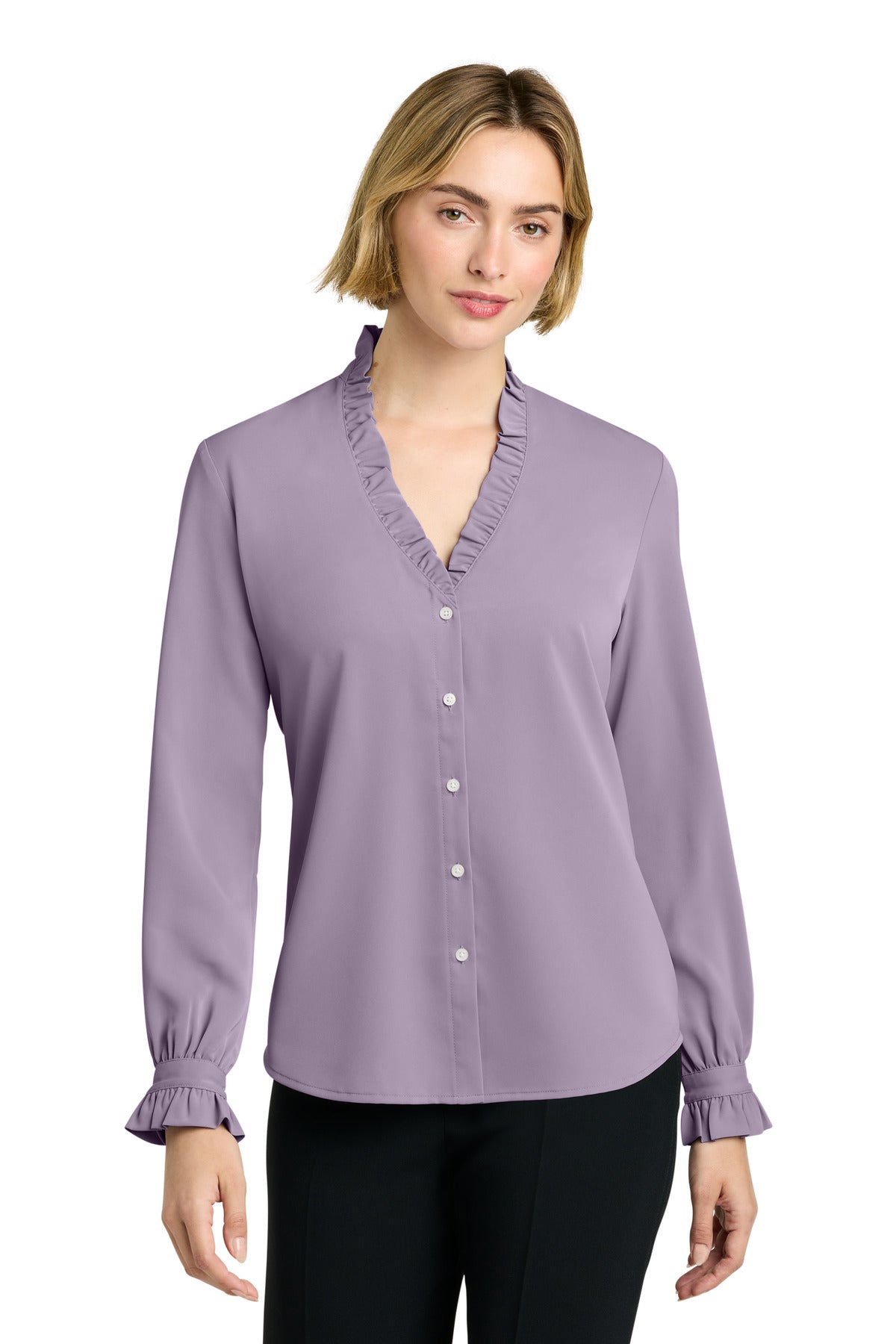 Brooks Brothers ® Women's Long Sleeve Ruffle Collar Blouse BB18011