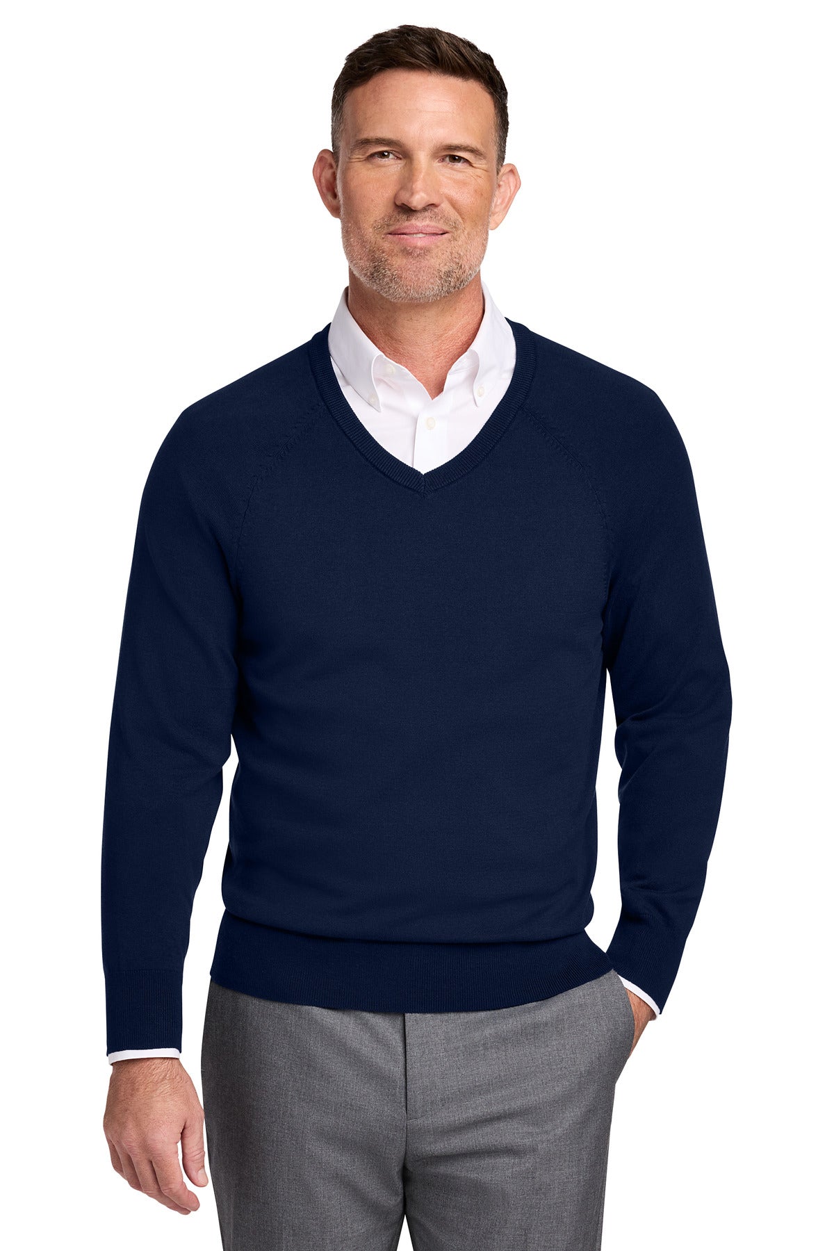 Brooks Brothers ® Cotton Stretch V-Neck Sweater BB18400