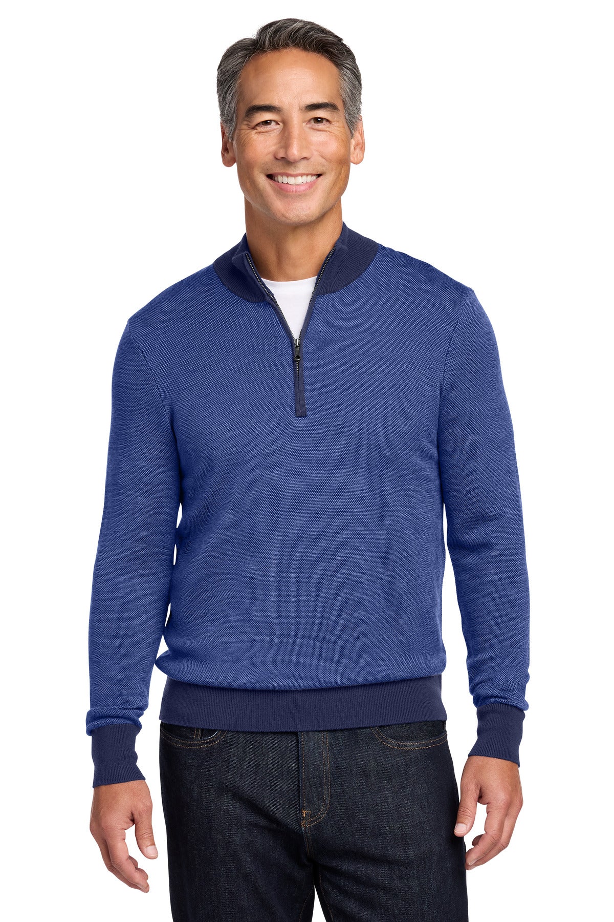 Brooks Brothers ® Washable Merino Birdseye 1/4-Zip Sweater BB18412