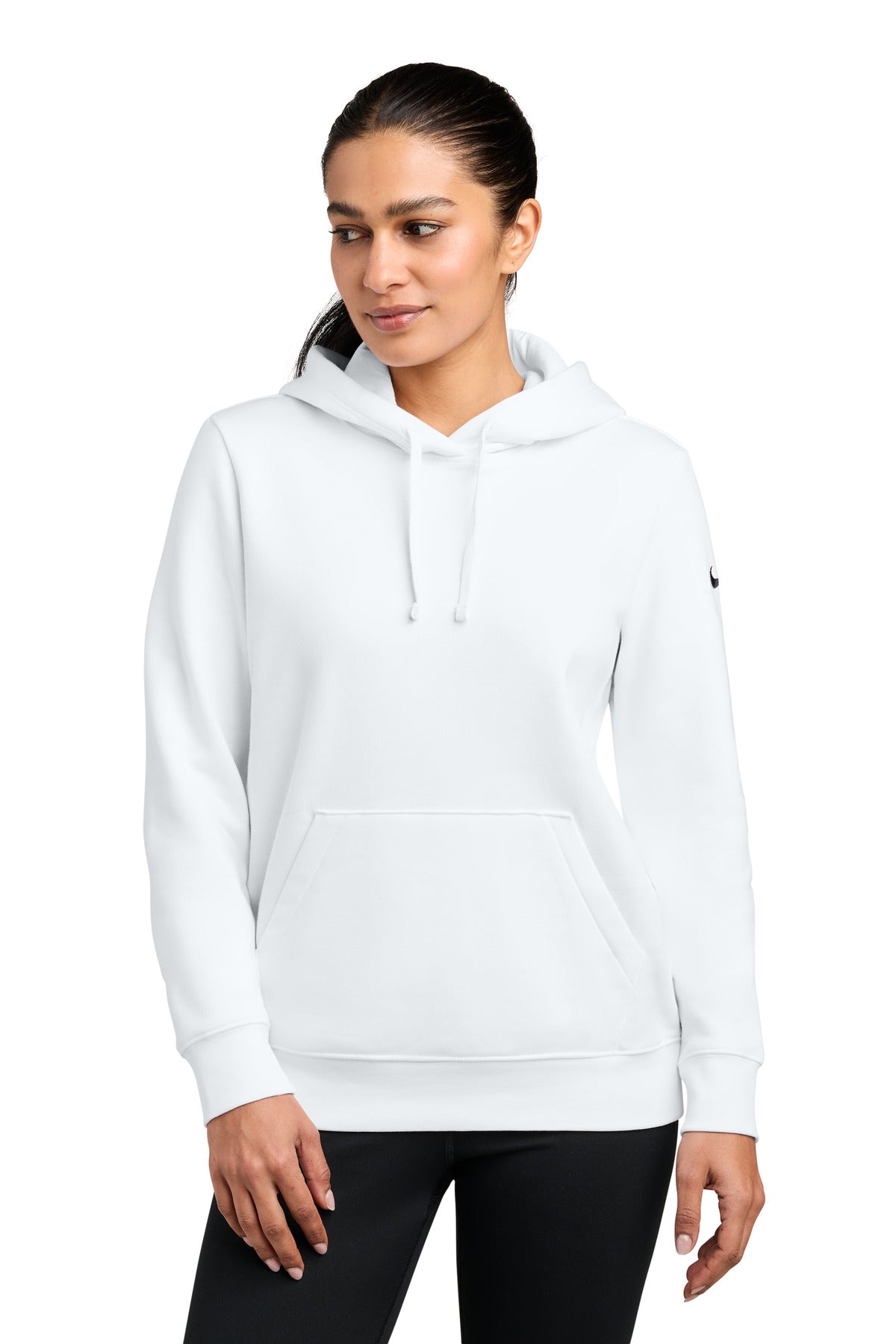 Nike Women's Club Fleece Sleeve Swoosh Pullover Hoodie NKFD9889