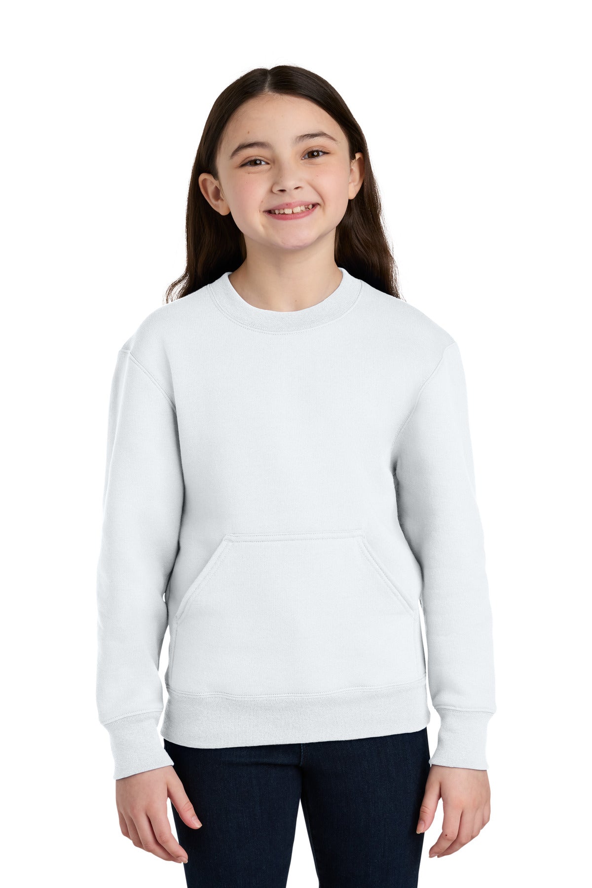 Port & Co ® Youth Core Fleece Crewneck Pocket Sweatshirt PC78YPKT