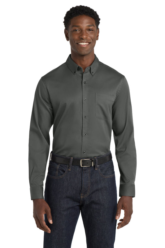 W808 - Port Authority® Long Sleeve SuperPro React™ Twill Shirt - STREET CAR ONLY
