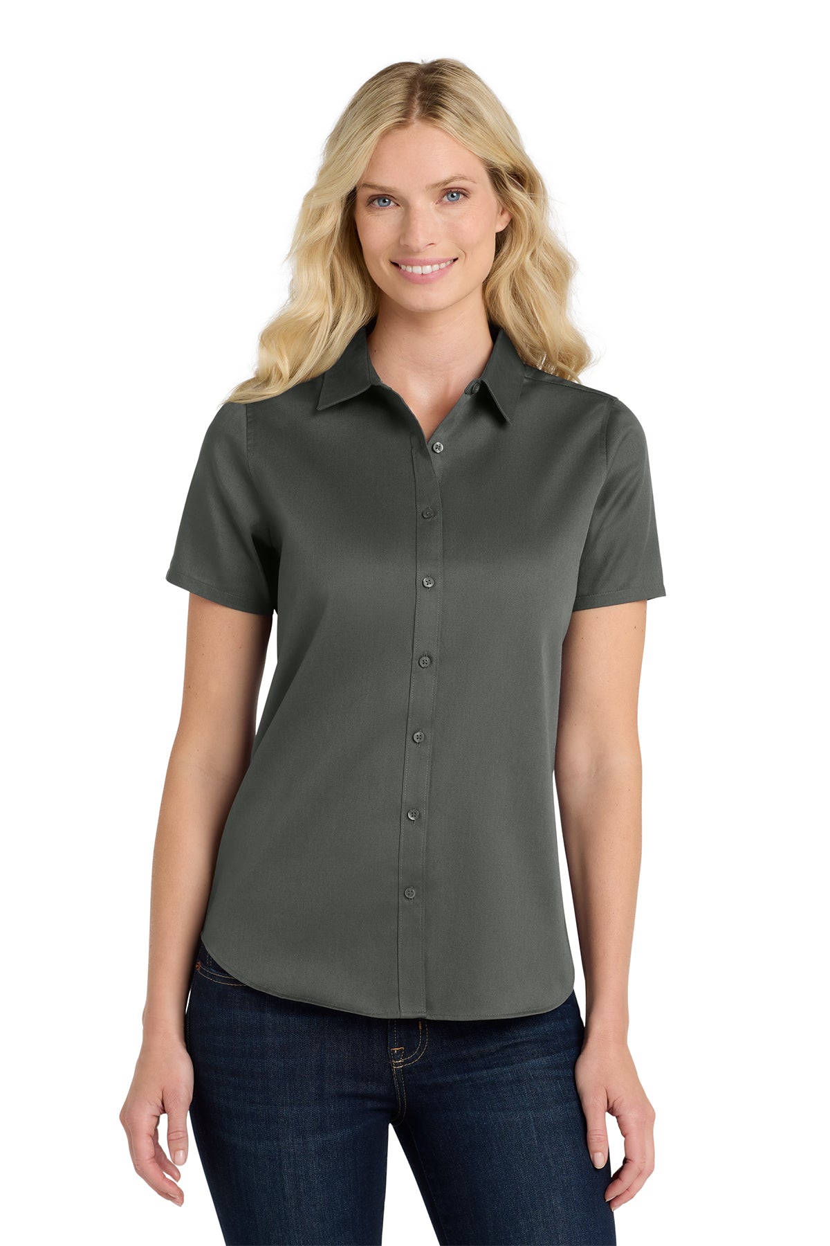 LW809 - Port Authority® Women's Short Sleeve superPro React™ Twill Shirt - STREET CAR ONLY