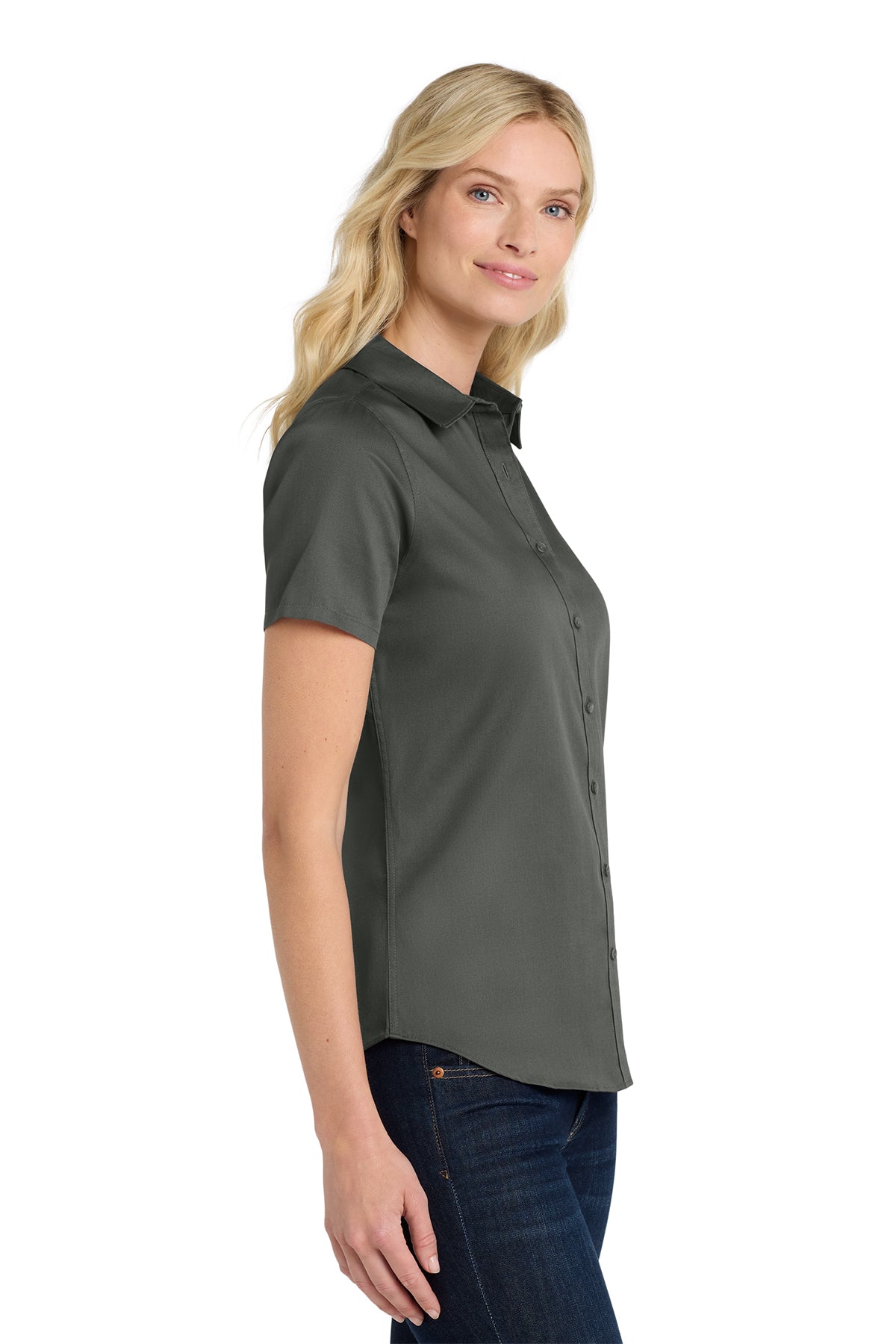 LW809 - Port Authority® Women's Short Sleeve superPro React™ Twill Shirt - STREET CAR ONLY