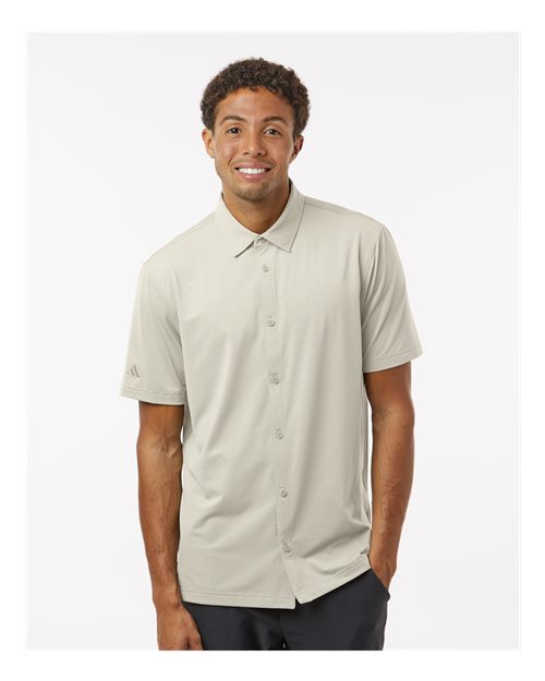 Men's Full Button Down Short Sleeve Shirt - A595