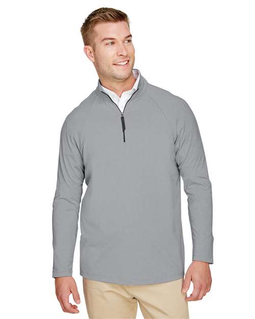 Men's CrownLux Performance® Clubhouse Micro-Stripe Quarter-Zip Pullover - DG480