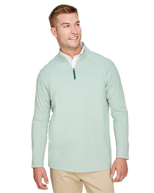 Men's CrownLux Performance® Clubhouse Micro-Stripe Quarter-Zip Pullover - DG480