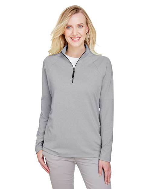 Women's CrownLux Performance® Clubhouse Micro-Stripe Quarter-Zip Pullover - DG480W