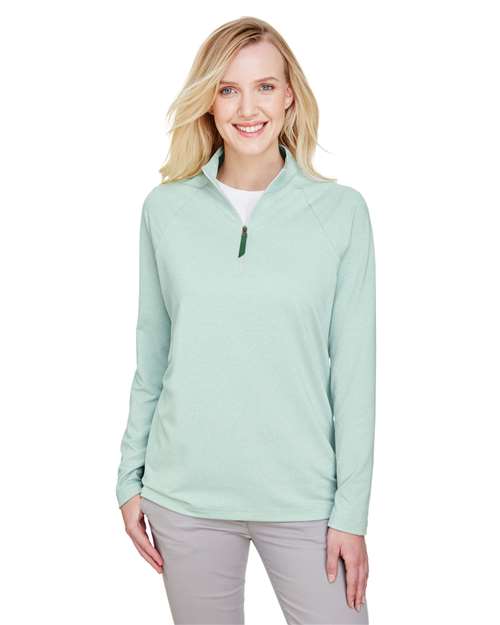 Women's CrownLux Performance® Clubhouse Micro-Stripe Quarter-Zip Pullover - DG480W
