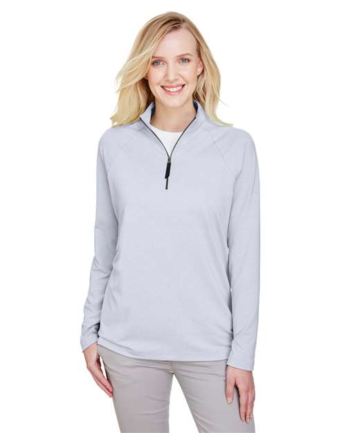 Women's CrownLux Performance® Clubhouse Micro-Stripe Quarter-Zip Pullover - DG480W