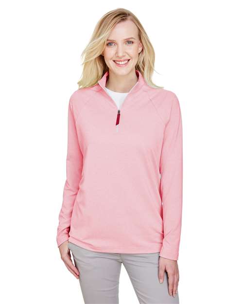 Women's CrownLux Performance® Clubhouse Micro-Stripe Quarter-Zip Pullover - DG480W