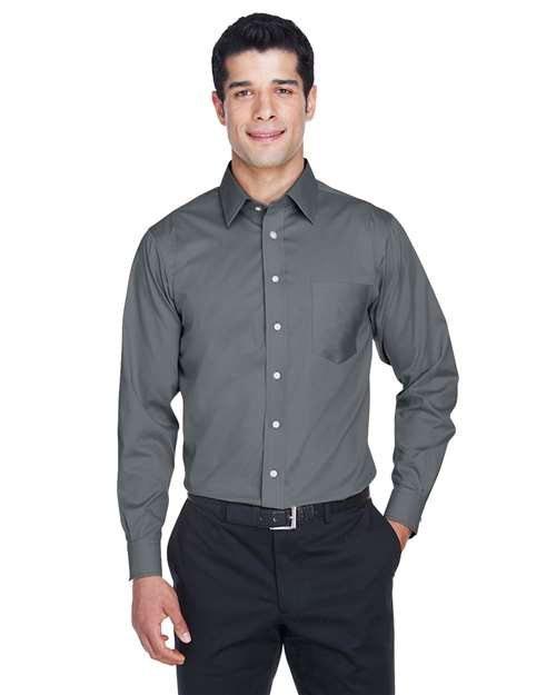 Men's Crown Collection® Solid Stretch Twill Woven Dress Shirt - DG530