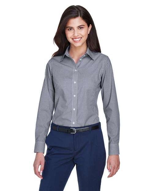 Women's Crown Collection® Gingham Check Woven Dress Shirt - D640W
