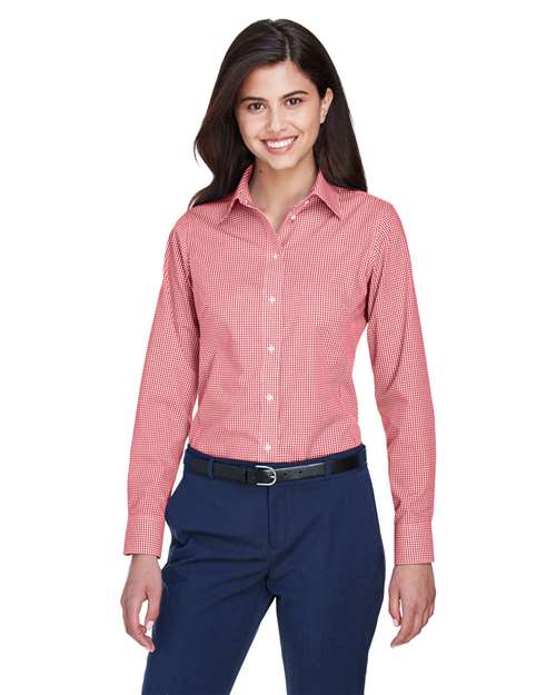 Women's Crown Collection® Gingham Check Woven Dress Shirt - D640W