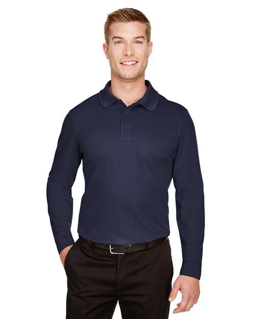 Men's CrownLux Performance® Plaited Long Sleeve Polo - DG20L