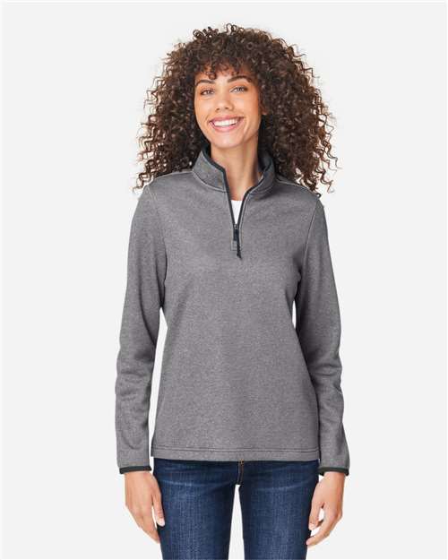 Women's Venture Heathered Stripe Quarter-Zip Pullover - CE73W
