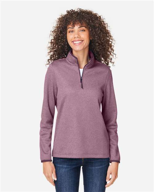 Women's Venture Heathered Stripe Quarter-Zip Pullover - CE73W
