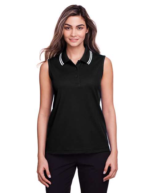 Women's CrownLux Performance® Plaited Tipped Sleeveless Polo - DG20SW