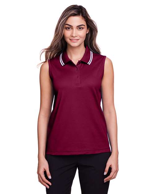 Women's CrownLux Performance® Plaited Tipped Sleeveless Polo - DG20SW