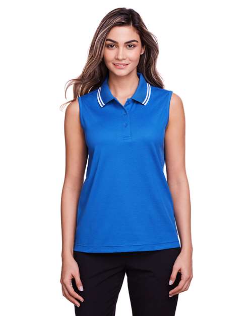 Women's CrownLux Performance® Plaited Tipped Sleeveless Polo - DG20SW