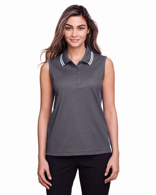 Women's CrownLux Performance® Plaited Tipped Sleeveless Polo - DG20SW