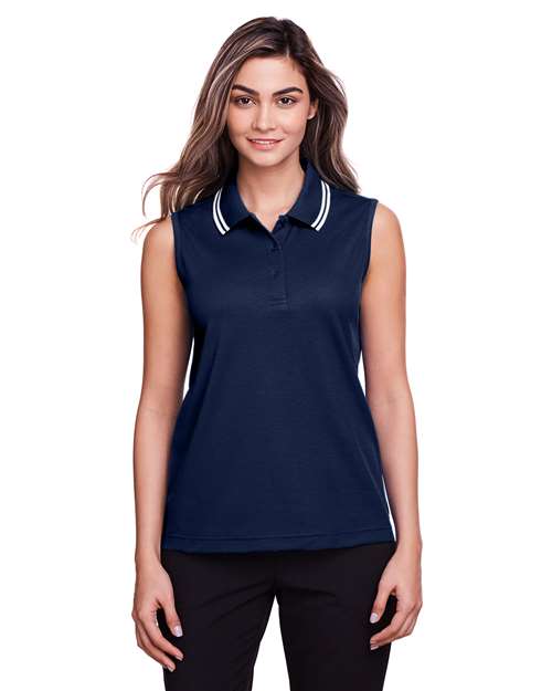 Women's CrownLux Performance® Plaited Tipped Sleeveless Polo - DG20SW