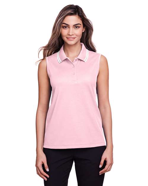 Women's CrownLux Performance® Plaited Tipped Sleeveless Polo - DG20SW