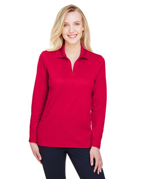 Women's CrownLux Performance® Plaited Long Sleeve Polo - DG20LW