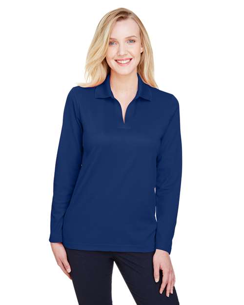 Women's CrownLux Performance® Plaited Long Sleeve Polo - DG20LW
