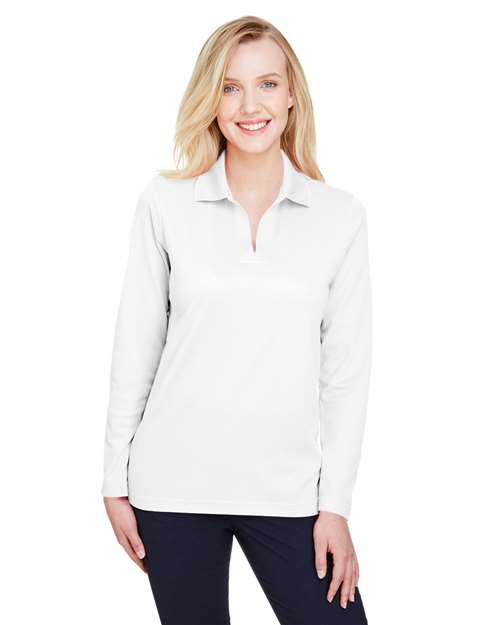 Women's CrownLux Performance® Plaited Long Sleeve Polo - DG20LW