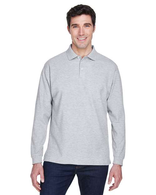 Men's Pima Piqué Long Sleeve Polo - D110