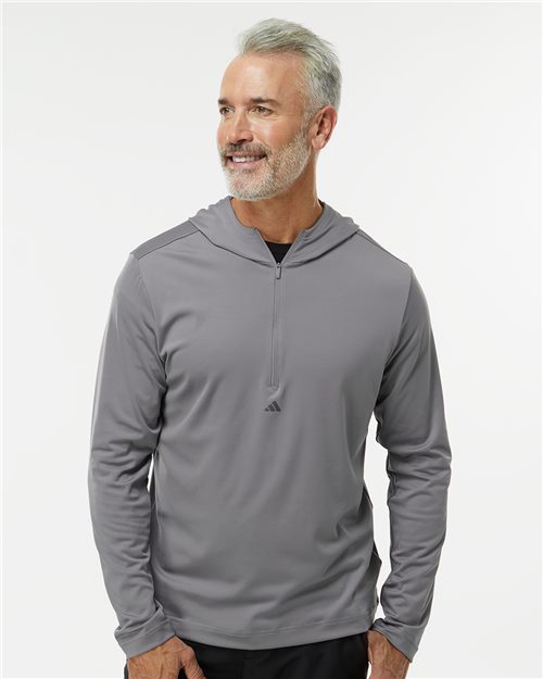 Men's Lightweight Quarter-Zip Hooded Pullover - A596