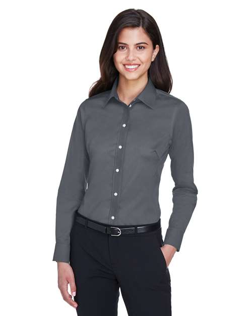 Women's Crown Collection® Solid Stretch Twill Woven Dress Shirt - DG530W