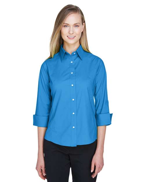 Women's Perfect Fit™ Three-Quarter Sleeve Stretch Poplin Dress Shirt - DP625W
