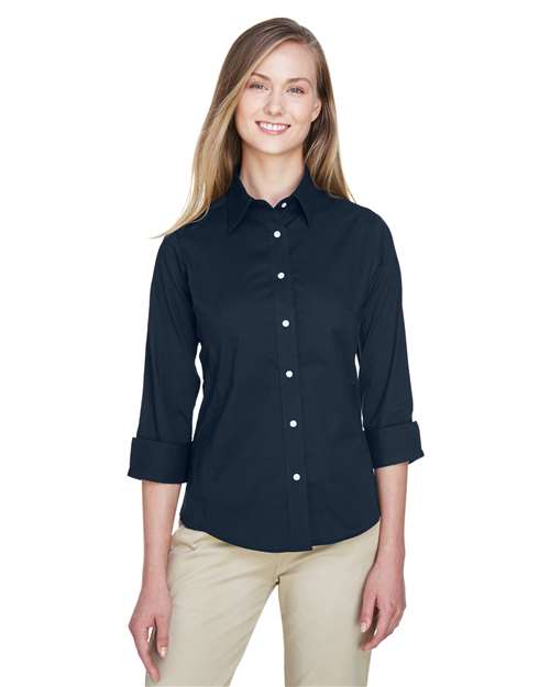 Women's Perfect Fit™ Three-Quarter Sleeve Stretch Poplin Dress Shirt - DP625W