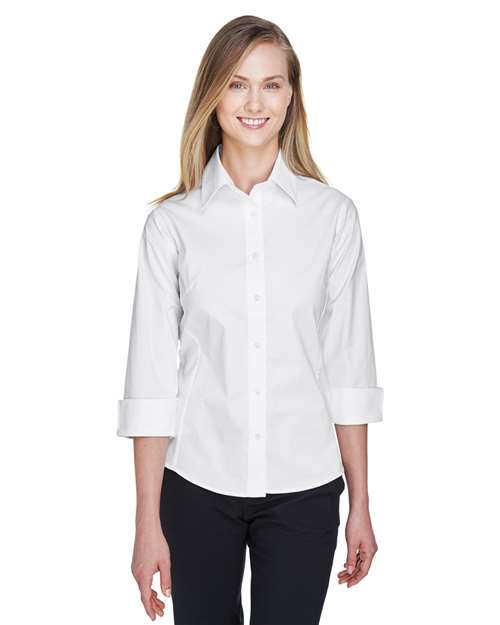 Women's Perfect Fit™ Three-Quarter Sleeve Stretch Poplin Dress Shirt - DP625W