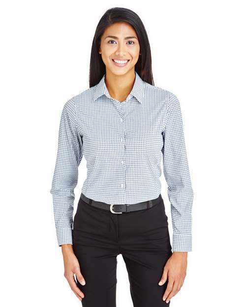 Women's CrownLux Performance® Micro Windowpane Woven Dress Shirt - DG540W