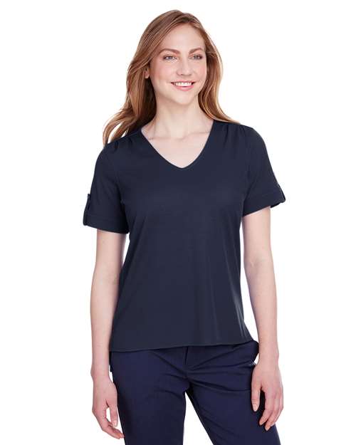 Women's CrownLux Performance® Plaited Rolled Sleeve Shirt - DG20WB