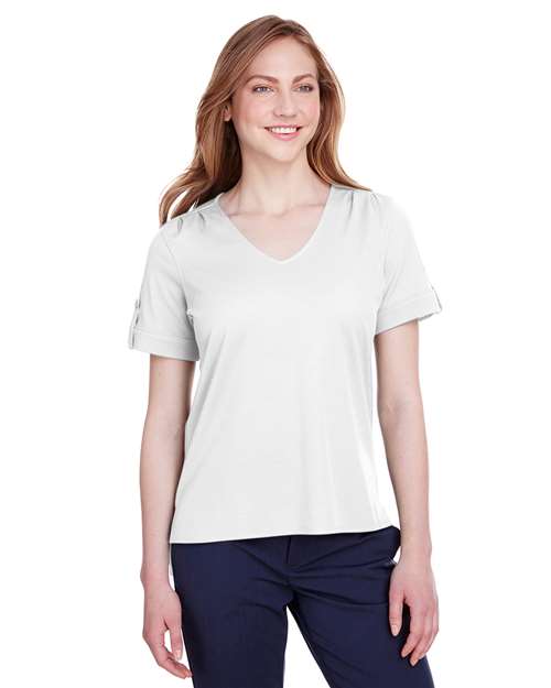 Women's CrownLux Performance® Plaited Rolled Sleeve Shirt - DG20WB