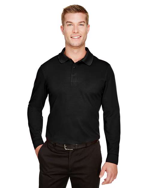 Men's Tall CrownLux Performance® Plaited Long Sleeve Polo - DG20LT
