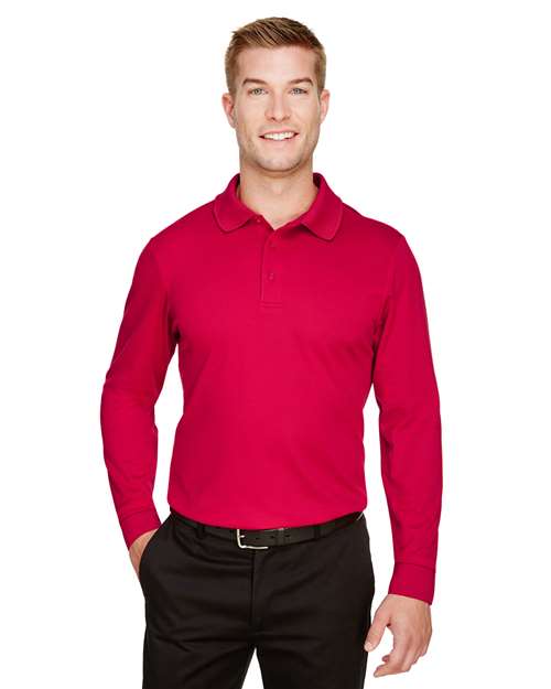 Men's Tall CrownLux Performance® Plaited Long Sleeve Polo - DG20LT