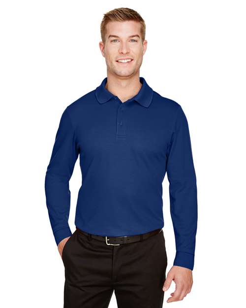 Men's Tall CrownLux Performance® Plaited Long Sleeve Polo - DG20LT