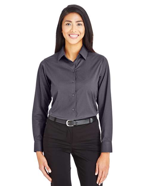 Women's CrownLux Performance® Tonal Mini Check Woven Dress Shirt - DG535W