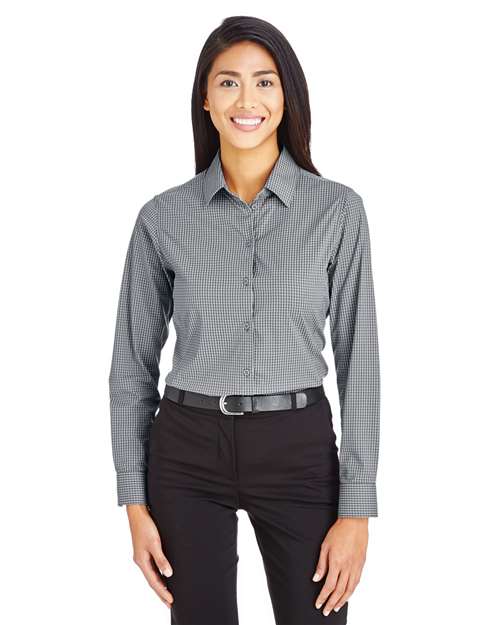 Women's CrownLux Performance® Tonal Mini Check Woven Dress Shirt - DG535W