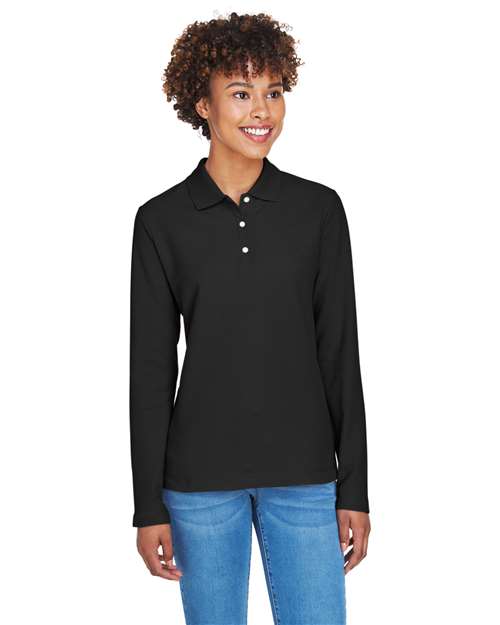 Women's Pima Piqué Long Sleeve Polo - D110W