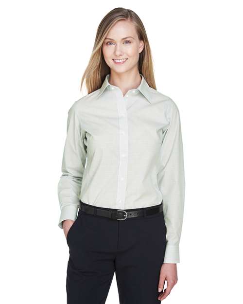Women's Crown Collection® Micro Tattersall Woven Dress Shirt - DG510W